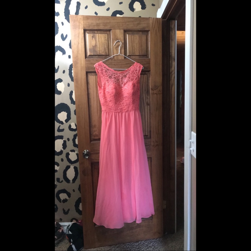 Morilee coral dress